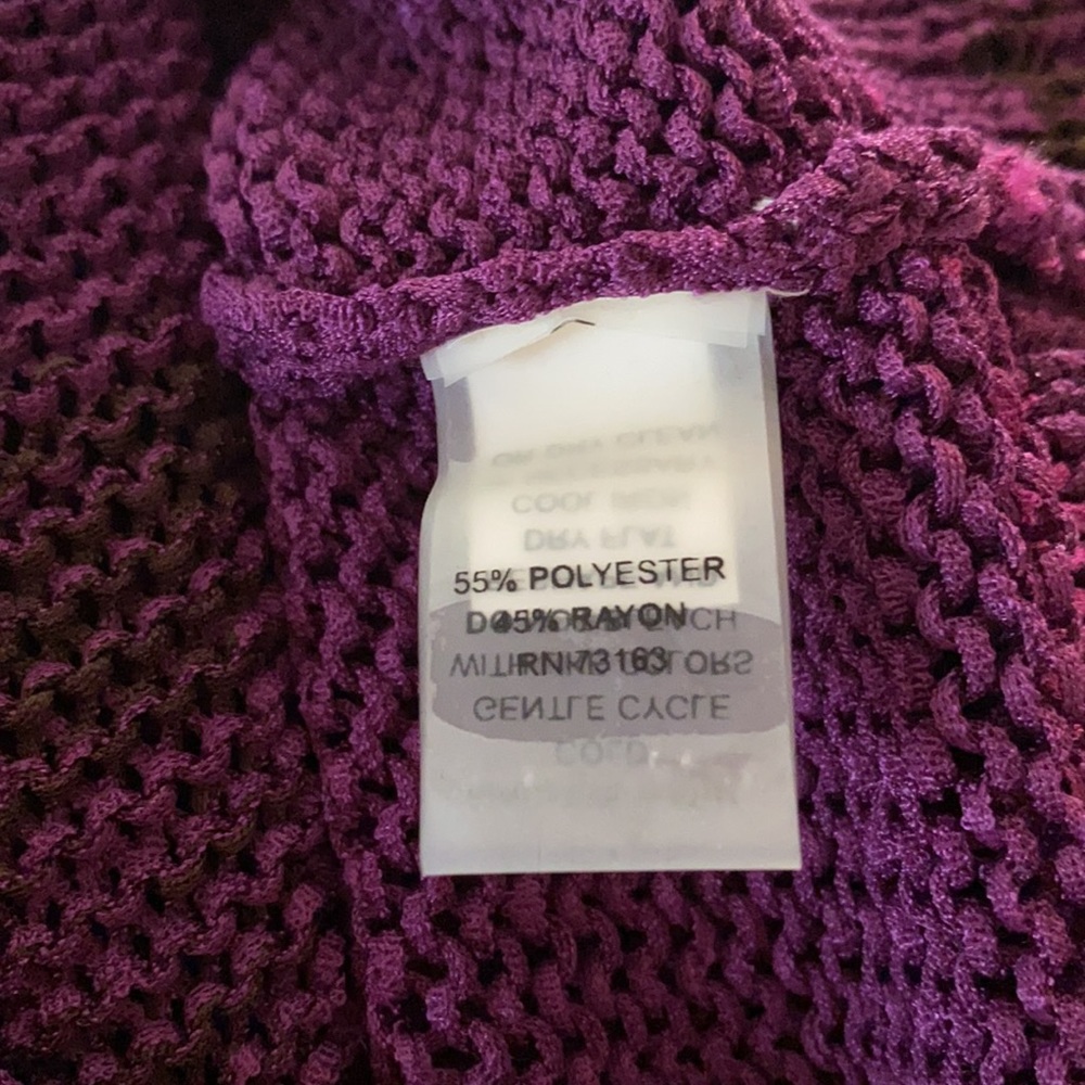 Neiman Marcus | Purple Open Knit Sweater Tunic Top - image 8